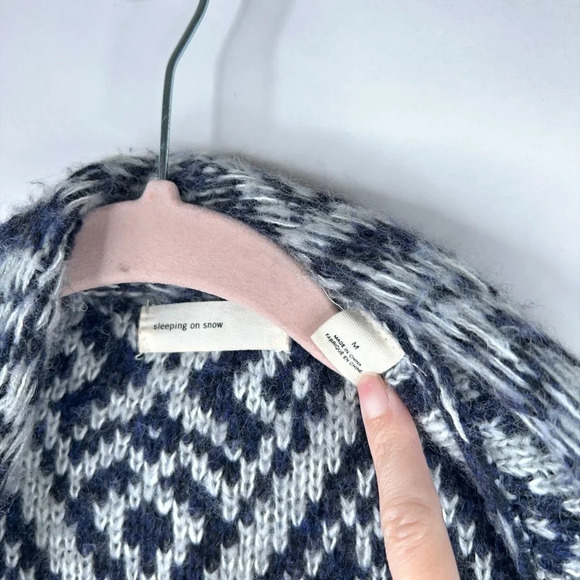 Sleeping On Snow Cardigan Open Front Waterfall Gray Blue Red Long Wool Blend - Picture 9 of 14